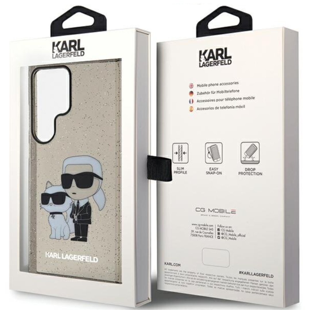 Karl Lagerfeld Glitter Samsung Galaxy S24 Ultra Tok - Fekete/Mintás (KLHCS24LHNKCTGK)