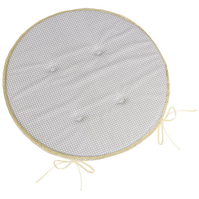 BELLATEX Ülőpárna ADÉLA, 79\904 kerek sima, átmérő 40 cm, kockás, szürke-fehér (13207)