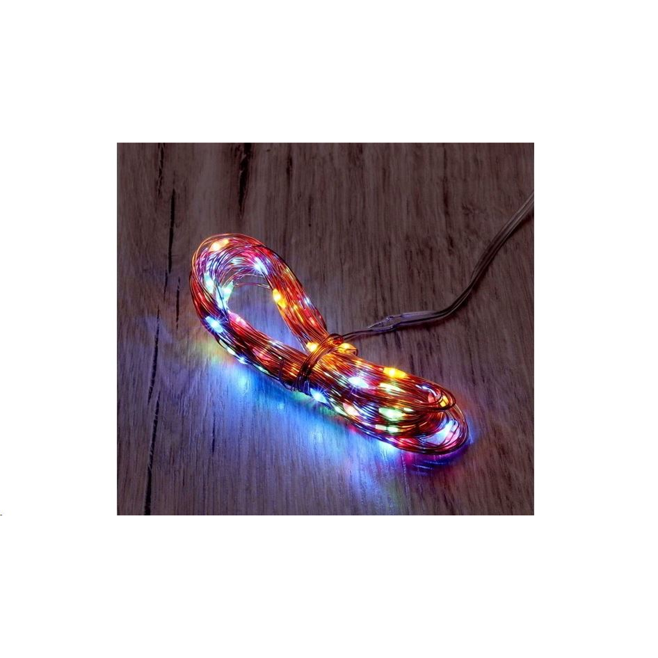 IRIS 2 programos 10m/IPX3 szabványos/több színű/100db LED-es/napelemes fénydekoráció (274-04) (IRIS 274-04)