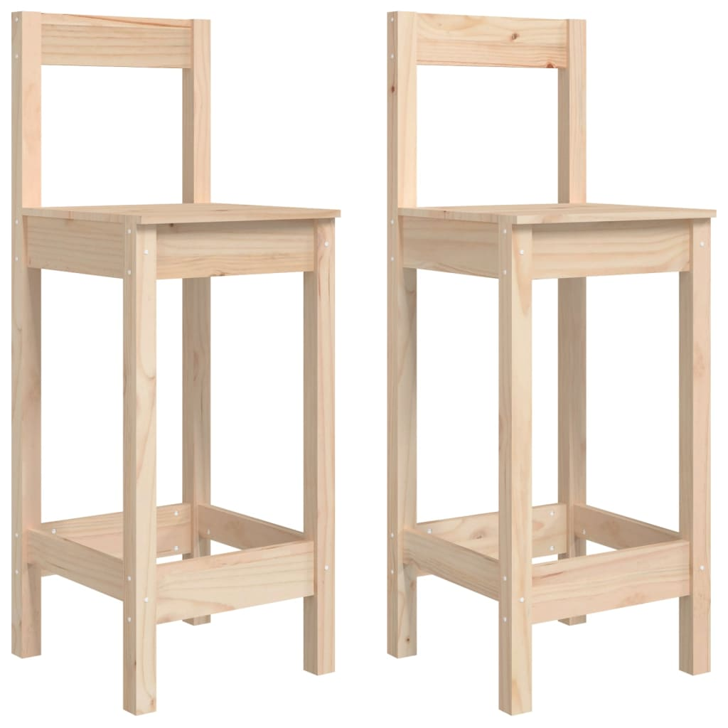 2 db tömör fenyőfa bárszék 40 x 41,5 x 112 cm (822142)