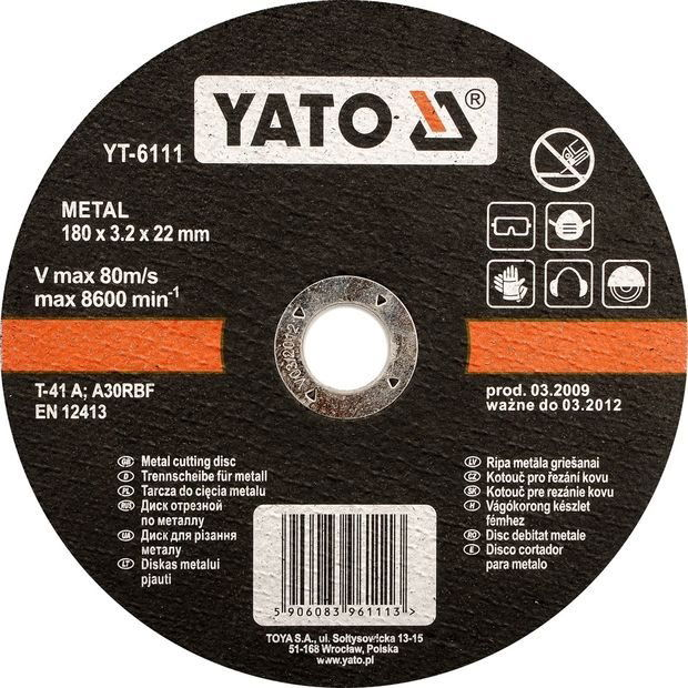 Yato fémtárcsa 230 x 22 x 2,0 mm (5906083959271)