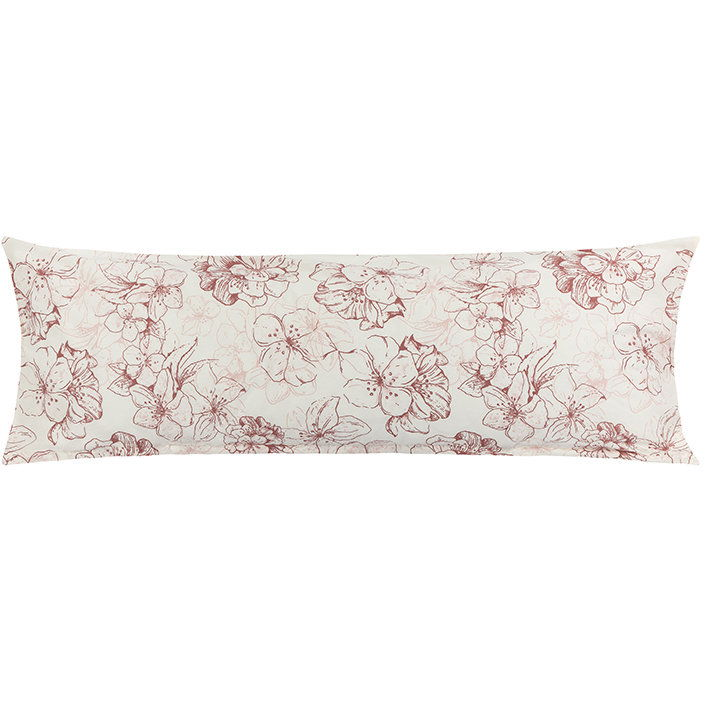 BELLATEX huzat - ölelőpárna 45 × 120 cm, bordó virágos (12765)
