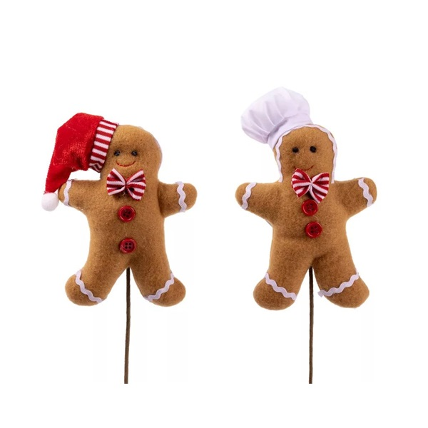 IRIS textil mézeskalács figura, pálcikás, kukta sapkában 13-30 cm (061183)