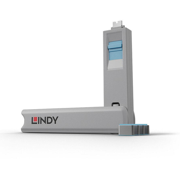 Lindy 40465 portblokering Portblokering + nøgle USB Type-C Blå Acrylonitrilbutadienstyren 1 stk