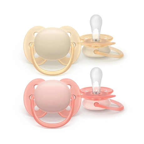 Philips AVENT SCF091/38 πιπίλα μωρού Εξαιρετικά μαλακή πιπίλα Ορθοδοντική Σιλικόνη Ροζ, Κίτρινο