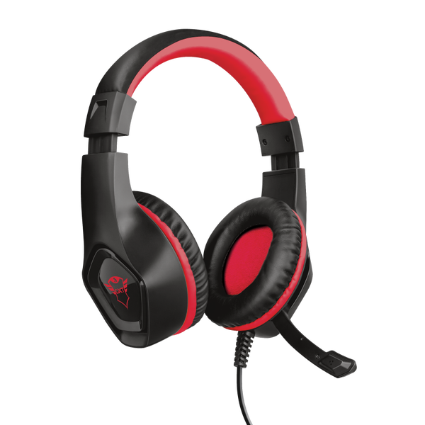 Trust GXT 404R Rana Auricolare Cablato A Padiglione Giocare Nero, Rosso
