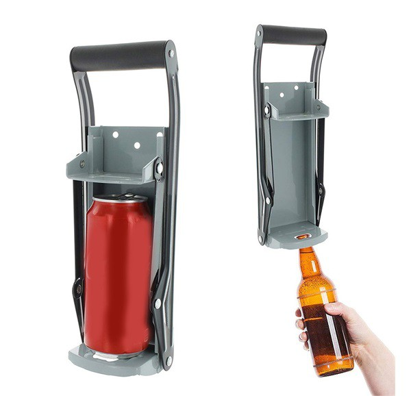 Palackprés (mechanikus működésű, sörnyitó funkció) CAN & PET 0,5L / FÉMPALACK tömörítő SZÜRKE (5996457155651)