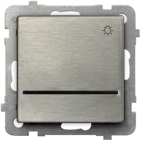  Ospel Przycisk światło Sonata 10AX IP20 z podświetleniem stal inox (ŁP-5RMS/m/37)