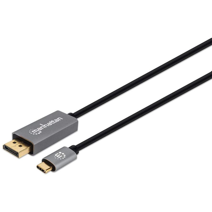 Manhattan 354844 adaptér na video kábel 2 m USB Typ-C DisplayPort Čierna, Strieborná (354844)