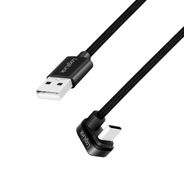 Logilink CU0193 USB-A apa - USB-C apa 2.0 Adat és töltő kábel - Fekete (2m)