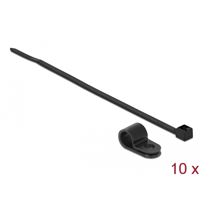 Delock Fekete színű, összekapcsoló pánt készlet 9,5 mm H 200 x Sz 4,8 mm kábelekkel (18868) (18868)