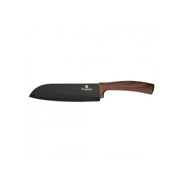Нож с диамантено покритие Berlinger Haus Forest Line Santoku, Дървена дръжка, 17,5 см