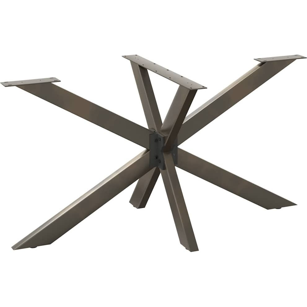 natúr acél étkezőasztal lábak pók alakú 150x78x(72-73) cm (4013119)