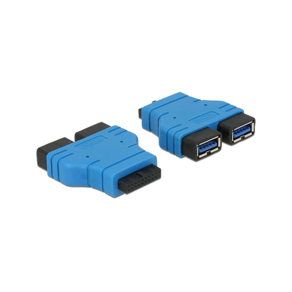 DELOCK Adapter USB3.0 pin header anya > 2x USB3.0 Type-A anya parallel (65670)