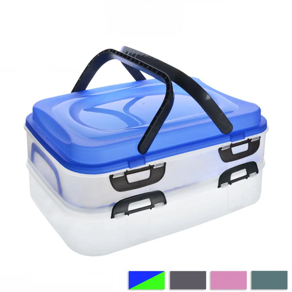 Orion kétszintes műanyag piknik kosár (123636) (orion123636)