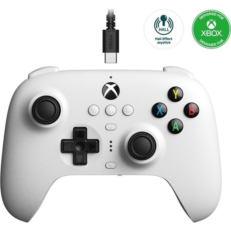 8BitDo Ultimate Wired Controller (Hall Effect Joystick) - White - Xbox (RET00419)