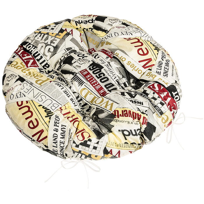 BELLATEX Adéla Seat 62/228 round quilted d.40 cm coloured newspaper (12460)