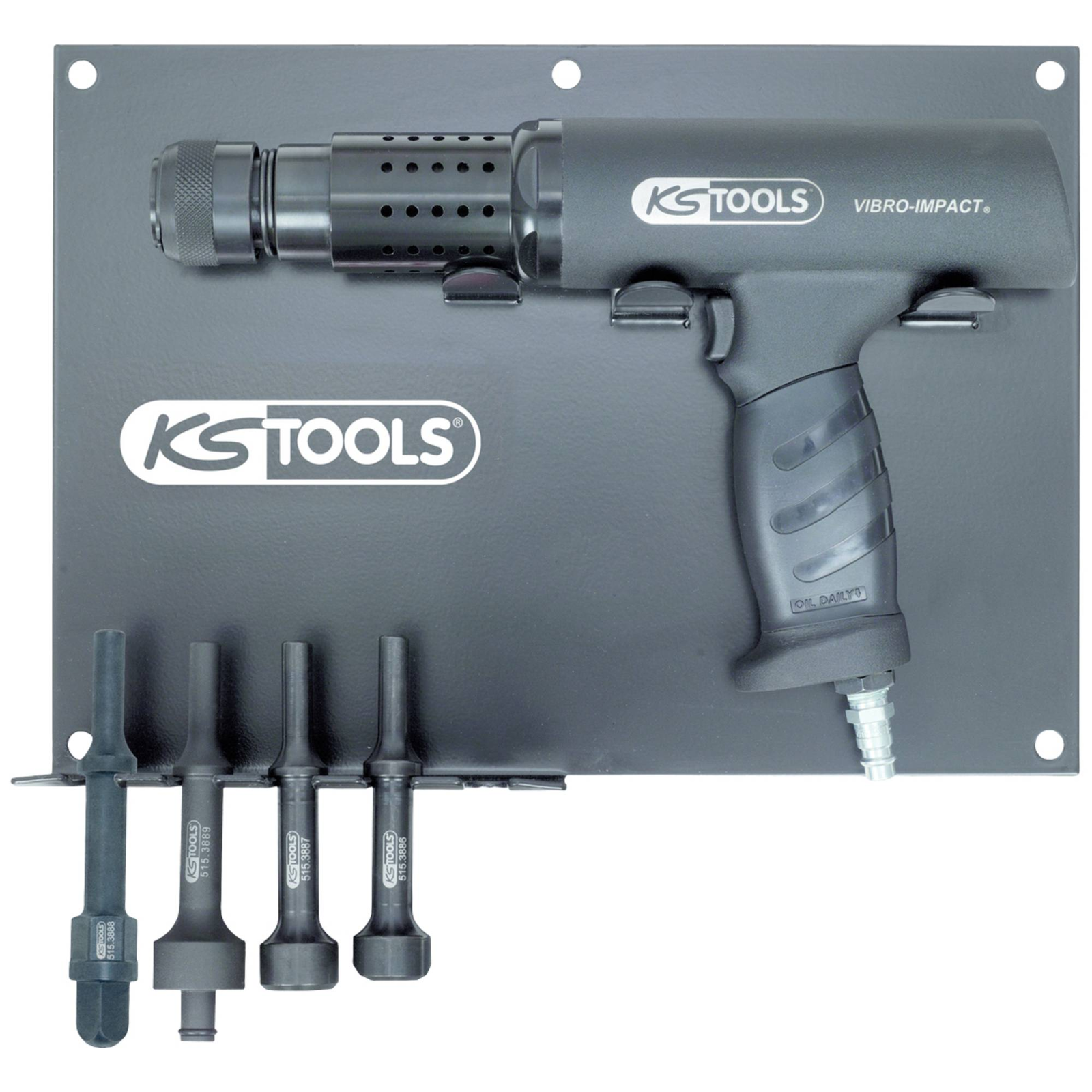 KS Tools 515.3880 Vibro-Impact Pneumatikus vésőkalapács készlet (6db / csomag) (515.3880)