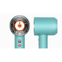 Сешоар Dyson Supersonic Nural HD16 515276-01, 1600 W, 3 степени на скорост, 4 степени на температура, Бързо и интелигентно сушене, Ceramic Patina-Topaz, Син/Оранжев