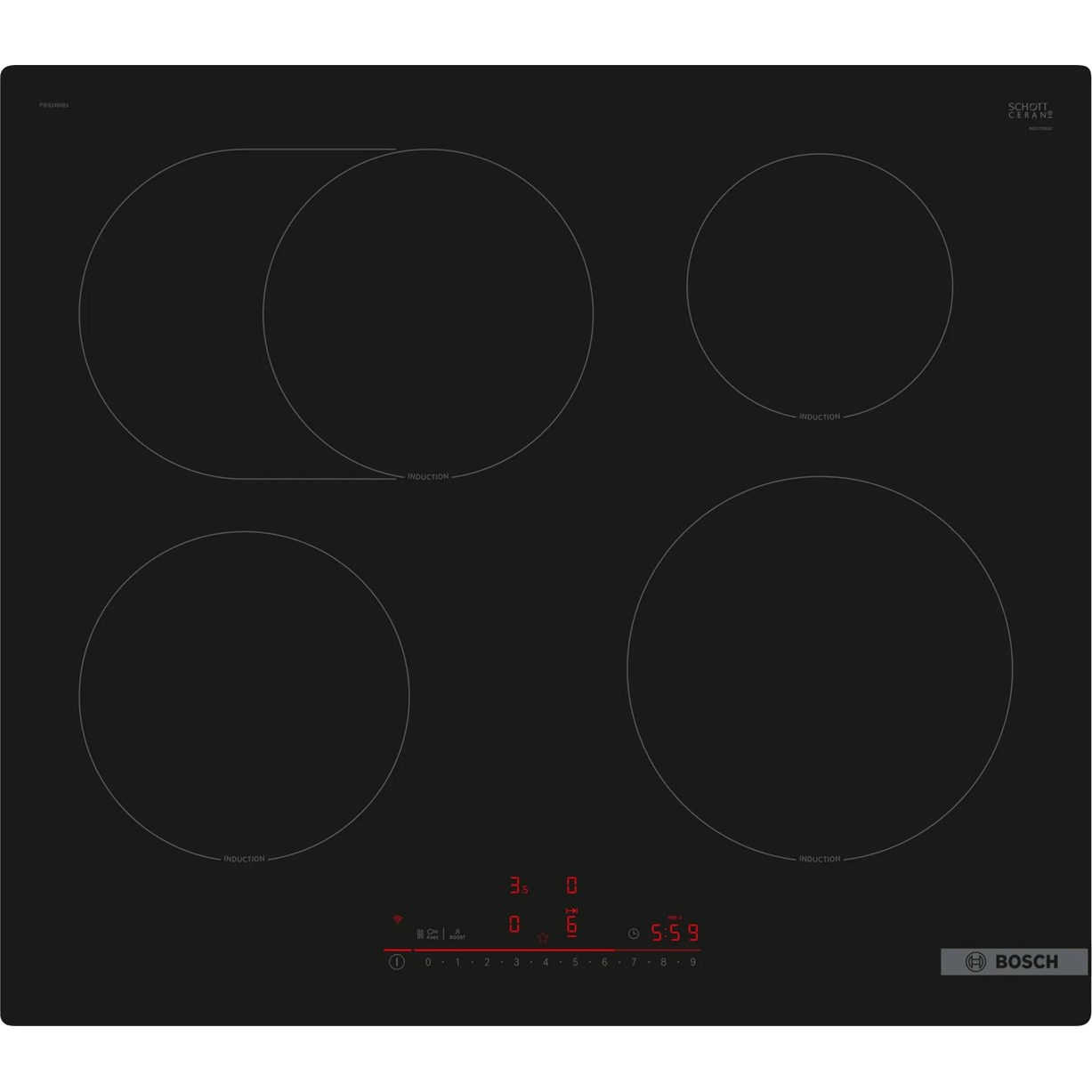 Bosch PIF61RHB1E Indukciós főzőlap - Fekete (PIF61RHB1E)