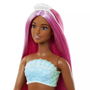 Barbie Dreamtopia: Színes hajú sellő baba narancssárga uszonnyal (HRR02 / HRR04)