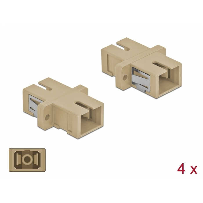 Delock SC optikai szálas csatlakozó simplex anya - SC simplex anya, multimódosú 4 db. Bézs (85993) (85993)