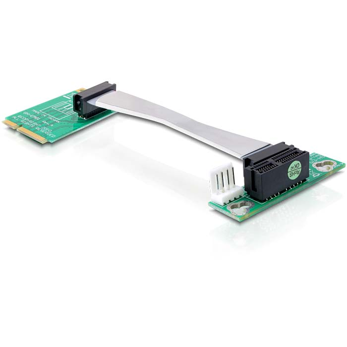 Delock emelőkártya Mini PCI Express > PCI Express x1, balos, 13 cm (41370) (41370)