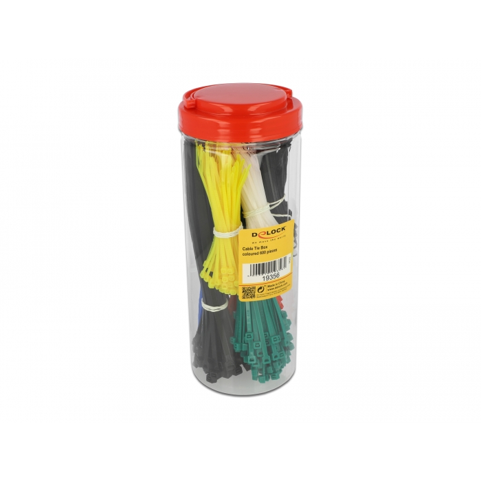 Delock Kábel szorító szett dobozban, 600 db., különböző színű (19356)