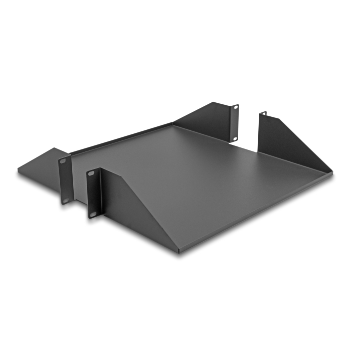 Delock 19 kétoldalas polc akár 46 kg teherbírással 500 mm mélységtől 2U sötétszürke (66748) (66748)