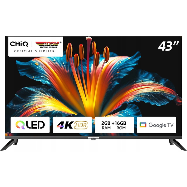 Tv Qled 43" Chiq U43qm8e, 4k Uhd, Marco Ultrafino Sin Bisel, Wifi Dualband 2.4/5g