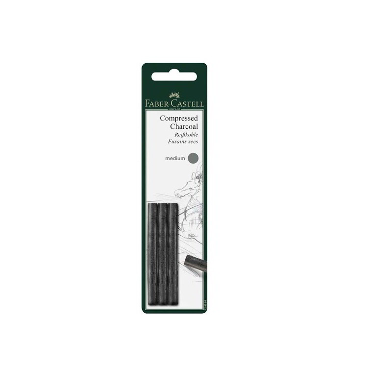 Faber-Castell AG Pitt Préselt faszén készlet - fekete (3 db/doboz) (P9210-0366)