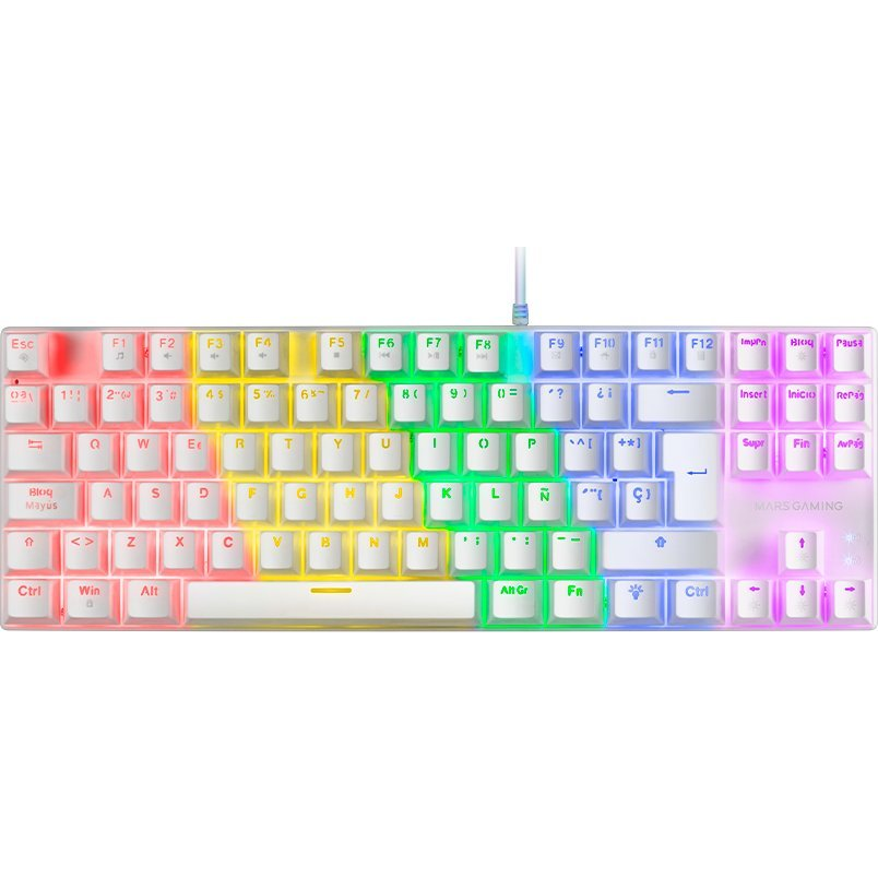 Клавиатура Mars Gaming MK80, американска подредба, бяла