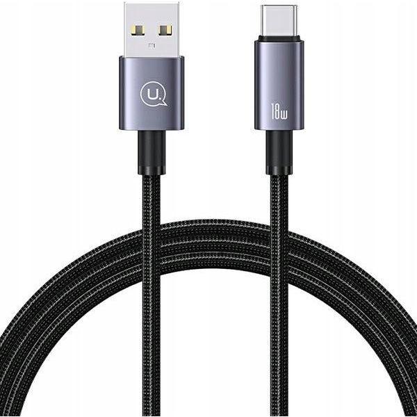 Usams adatkábel (USB - Type-C, 100W, gyorstöltő, 120cm, cipőfűző) SÖTÉTSZÜRKE (SJ663USB01) (USA1053)