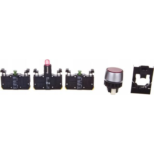 Spamel Przycisk sterowniczy 22mm czerwony 2Z z samopowrotem z podświetleniem (ST22-KLC-20-230-LED\AC)