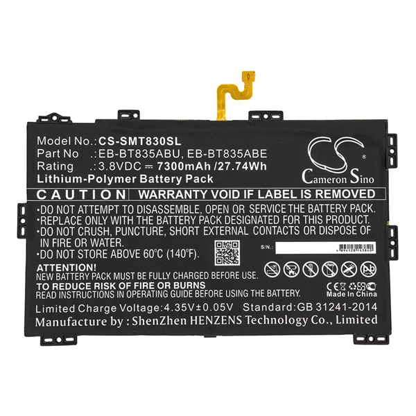 Cameron Sino CS-SMT830SL Samsung Galaxy Tab S4 10.5 LTE Tablet akkumulátor 7300 mAh