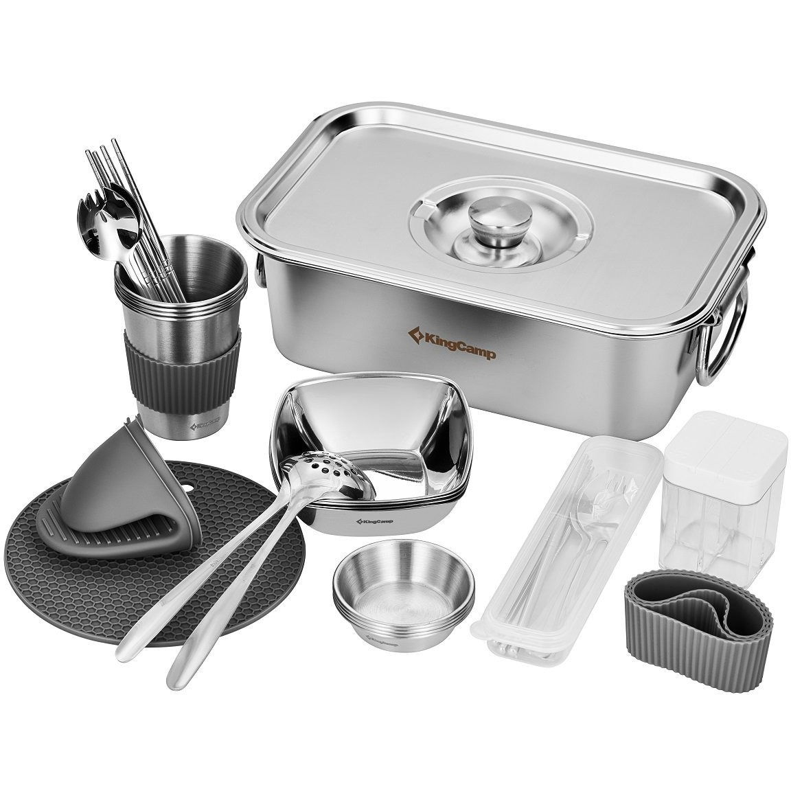 KingCamp 4 People Stainless Steel Hot Pot Set (6974870009781 )