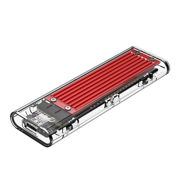 Orico M.2 NVMe külső SSD ház piros-átlátszó (ORICO-TCM2-C3-RD-BP) (ORICO-TCM2-C3-RD-BP)
