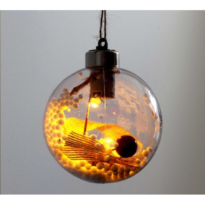 IRIS Gömb alakú /G/ 8cm meleg fehér műanyag-akril LED-es fénydekoráció (301-03) (301-03)