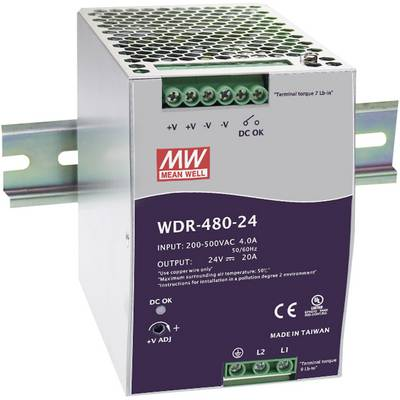 21 Netzteil - 24V 480W Mean Well Hutschiene / WDR-Serie