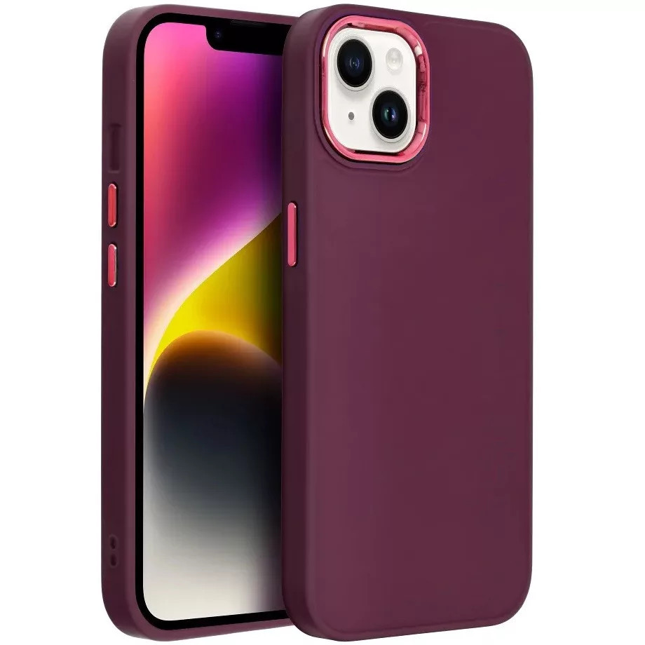 Xiaomi Redmi 13C 4G / Poco C65, Szilikon tok, közepesen ütésálló, fémhatású kamera keret, Frame Case, lila (5903396256622)