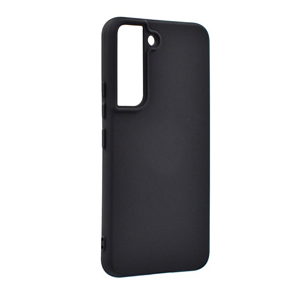 Szilikon telefonvédő (matt, mikrofiber plüss karcolásmentesítő belső, prémium) FEKETE [Samsung Galaxy S22 5G (SM-S901)] (5996591123608)