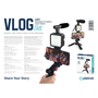 PLATINET Vlog kit, tripod állvány+mikrofon+LED videolámpa+mobiltartó