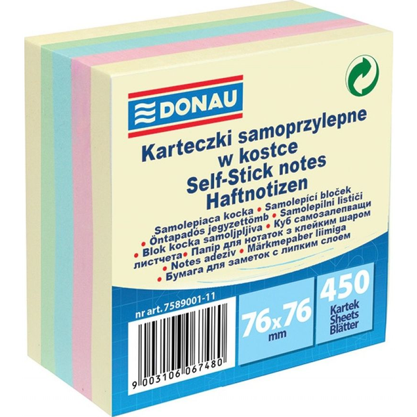  Donau BLOCZEK SAMOP.76X76 MIX KOLORÓW 12SZT. 7586012-99