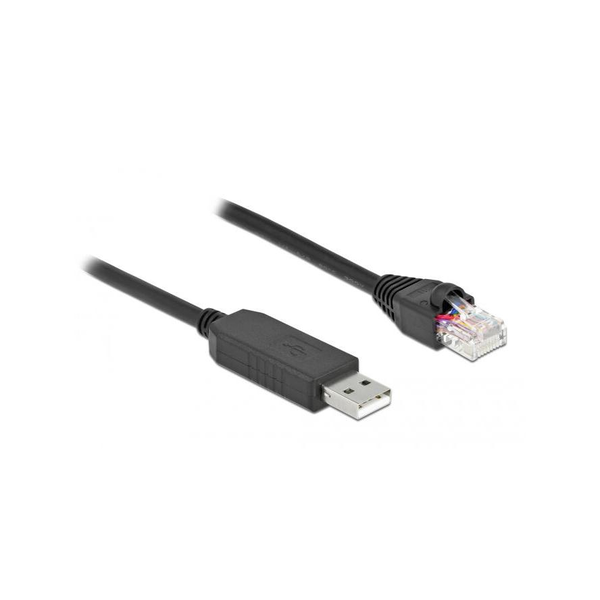 Sériový kábel USB 2.0 typu A (samec) na RS-232 RJ45 FTDI 25cm Delock 64158