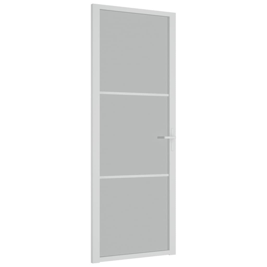 fehér matt üveg és alumínium beltéri ajtó 76 x 201,5 cm (350576)