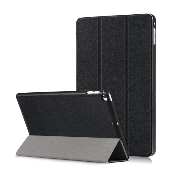 Tok álló, bőr hatású (aktív FLIP, oldalra nyíló, TRIFOLD asztali tartó funkció) FEKETE [Apple IPAD mini 5 (2019)] (5996457867639)