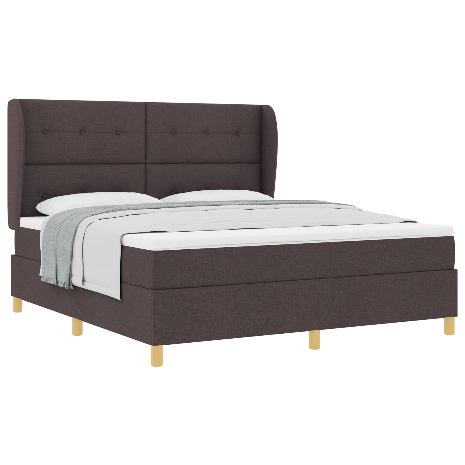 Boxspring Ágy Matrac Kávébarna 180x200 cm Szövet (3340770)