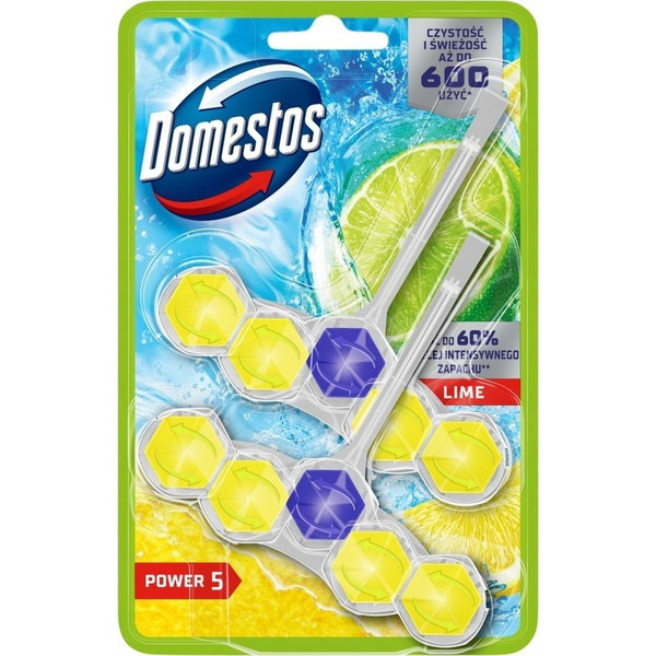 Domestos Power 5 WC-kagyló tartóval 2x50g Lime