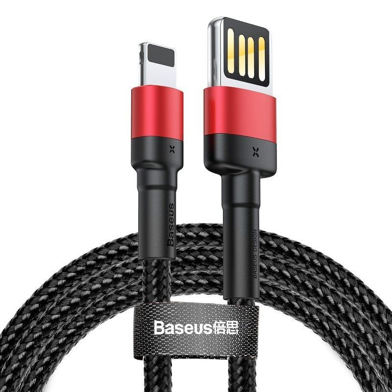Baseus Cafule Lightning - USB (kétoldalas) kábel 1m fekete-piros (CALKLF-G91) (CALKLF-G91)