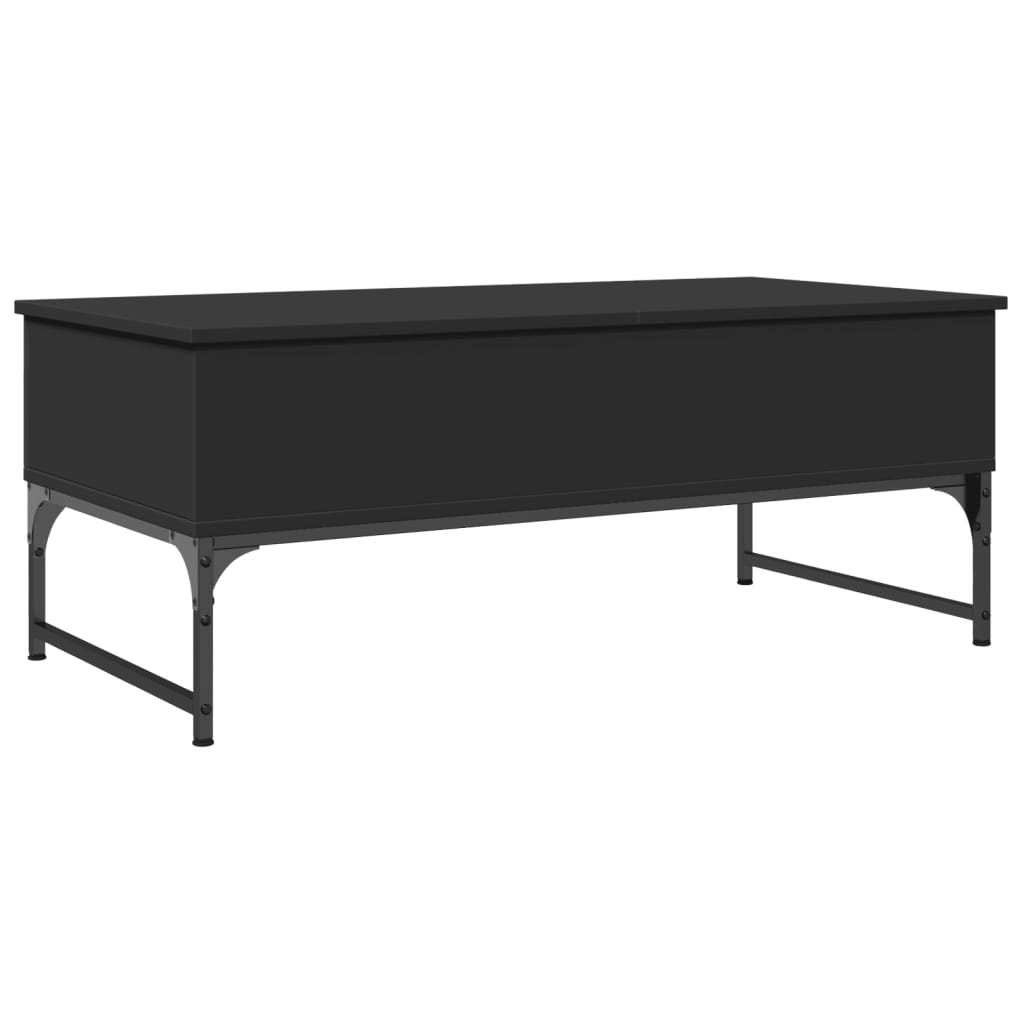 fekete szerelt fa és fém dohányzóasztal 100 x 50 x 40 cm (845376)